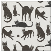Blackie de Black Cat Fabric Stof (Close Up)