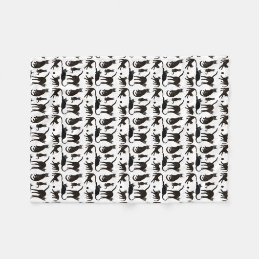 Blackie de Black Cat Fleece Blanket (Voorkant (Horizontaal))