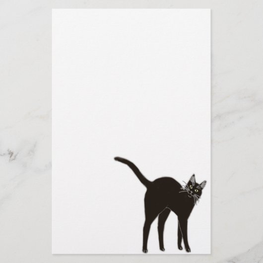 Blackie de Black Cat Stationery Briefpapier (Voorkant)