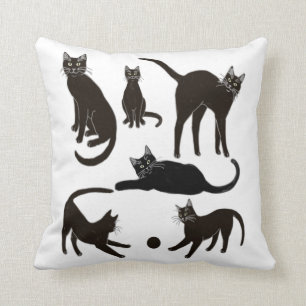 Blackie de Zwarte Kat Pillow Kussen