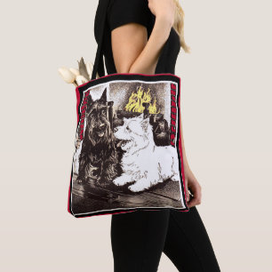 Blackie en Whitie bij het vuur Tote Bag