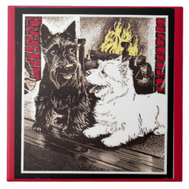 Blackie en Whitie door het vuur Tegeltje