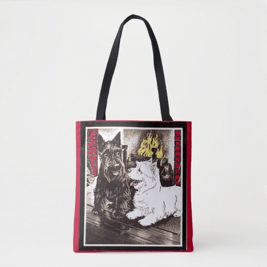Blackie en Whitie door het vuur Tote Bag (Voorkant)