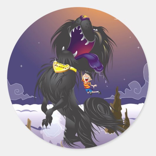 Blackie Fireballa Ronde Sticker (Voorkant)