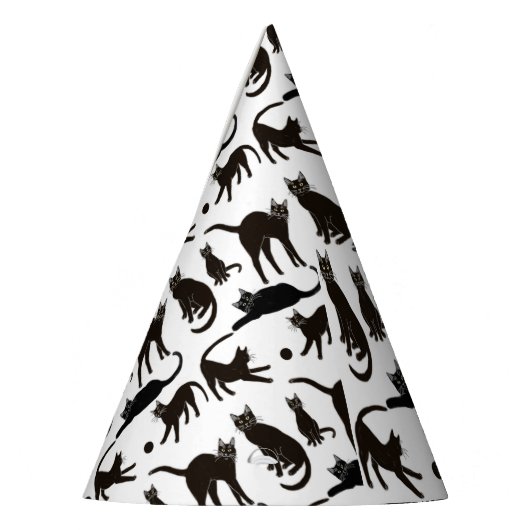 Blackie het Pet van de Black Cat Party Feesthoedjes (Links)