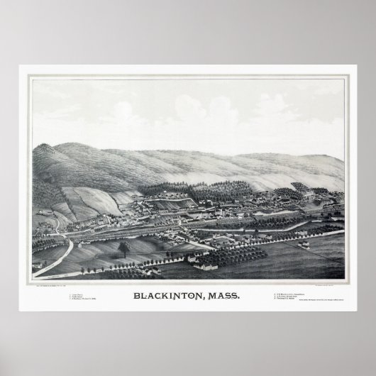 Blackinton, MA Panoramic Map - 1889 Poster (Voorkant)