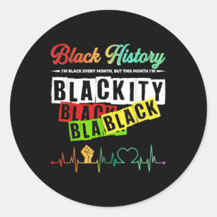 Blackity Black Geschiedenis Maand Pride African Ma Ronde Sticker