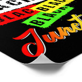 Blackity Black Grappig Hartslag Juneteenth Pride M Poster (Hoek)