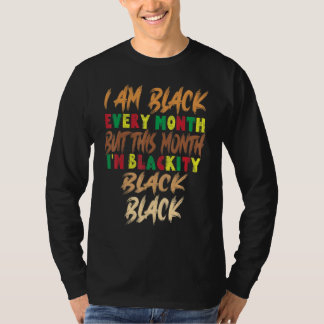 Blackity Black Ik ben zwart elke maand februari va T-shirt
