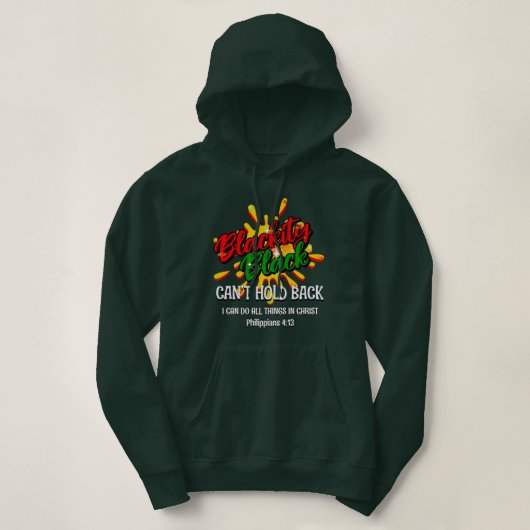 BLACKITY BLACK KAN NIET ACHTERHOUDEN Black History Hoodie (Design voorkant)