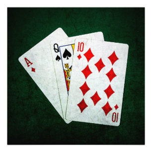 Blackjack 21 point - Ace, Queen, Ten Foto Afdruk