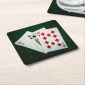 Blackjack 21 point - Ace, Queen, Ten Kartonnen Onderzetters (Schuin)