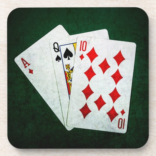 Blackjack 21 point - Ace, Queen, Ten Onderzetter (Voorkant)