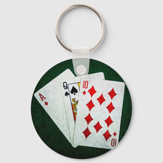 Blackjack 21 point - Ace, Queen, Ten Sleutelhanger (Voorkant)
