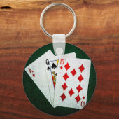 Blackjack 21 point - Ace, Queen, Ten Sleutelhanger (Voorkant)