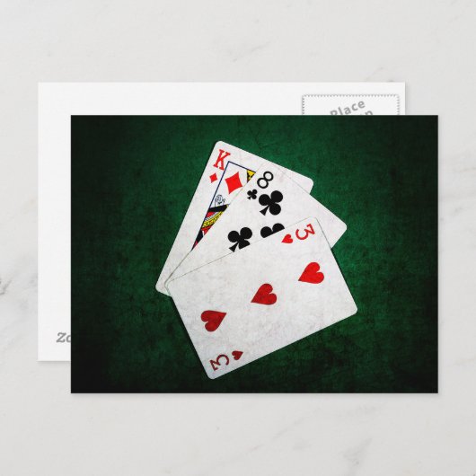 Blackjack 21 point - King, Acht, drie Briefkaart (Voorkant / Achterkant)