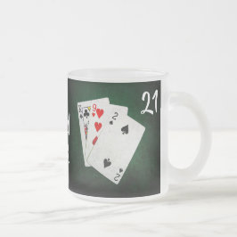 Blackjack 21 point - King, Nine, Two - Good Luck Matglas Koffiemok