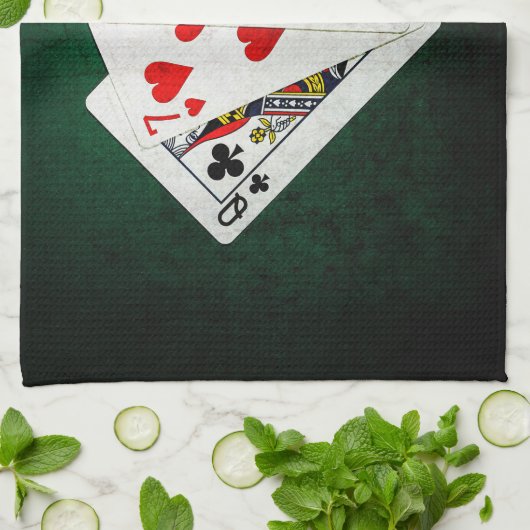 Blackjack 21 point - Queen, Seven, Vier Theedoek (Gevouwen)