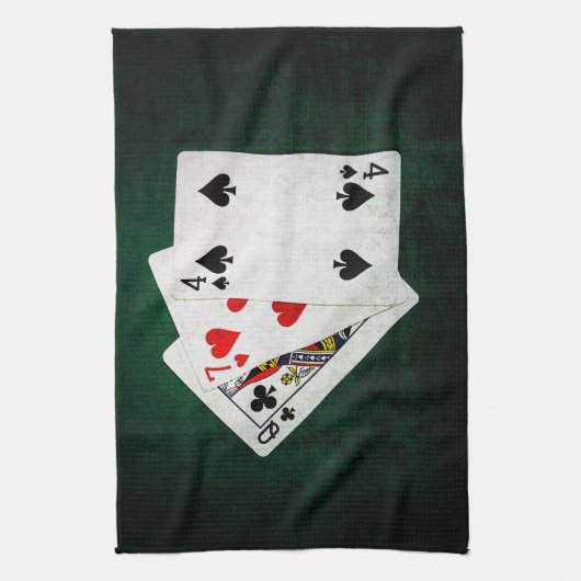 Blackjack 21 point - Queen, Seven, Vier Theedoek (Verticaal)