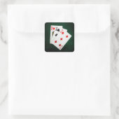 Blackjack 21 point - Queen, Six, Five Vierkante Sticker (Tas)