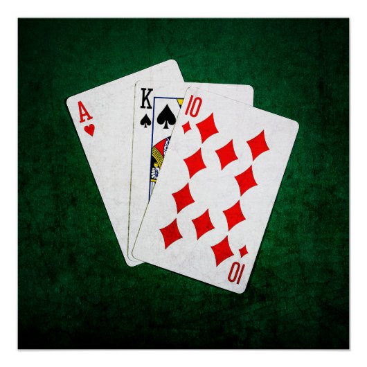 Blackjack 21 punt - Ace, King, Ten Perfect Poster (Voorkant)