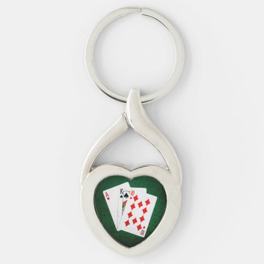 Blackjack 21 punt - Ace, King, Ten Sleutelhanger (Voorkant)