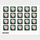 Blackjack 21 punt - Ace, King, Ten Vierkante Sticker (Vel)