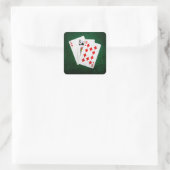 Blackjack 21 punt - Ace, King, Ten Vierkante Sticker (Tas)