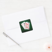 Blackjack 21 punt - Ace, King, Ten Vierkante Sticker (Envelop)