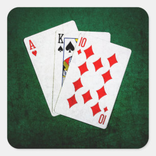 Blackjack 21 punt - Ace, King, Ten Vierkante Sticker