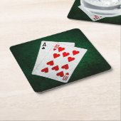 Blackjack 21 punt - Ace, Ten Kartonnen Onderzetters (Schuin)