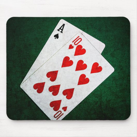 Blackjack 21 punt - Ace, Ten Muismat (Voorkant)