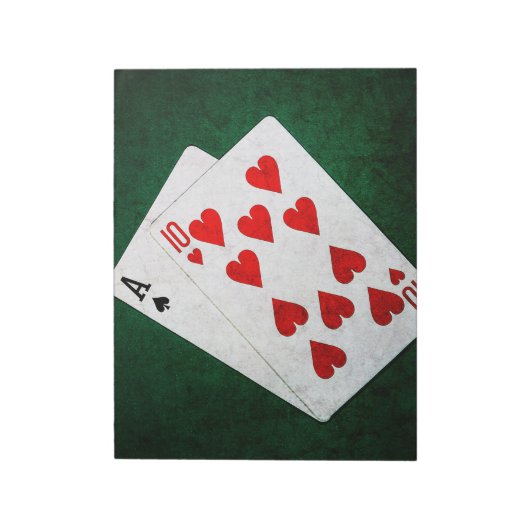 Blackjack 21 punt - Ace, Ten Notitieblok (Linkerzijde)