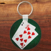 Blackjack 21 punt - Ace, Ten Sleutelhanger (Voorkant)