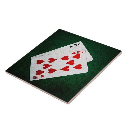 Blackjack 21 punt - Ace, Ten Tegeltje (Zijkant)