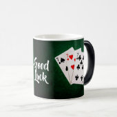 Blackjack 21 punt - drie kaarten Seven - Good Luck Magische Mok (Voorkant rechts)