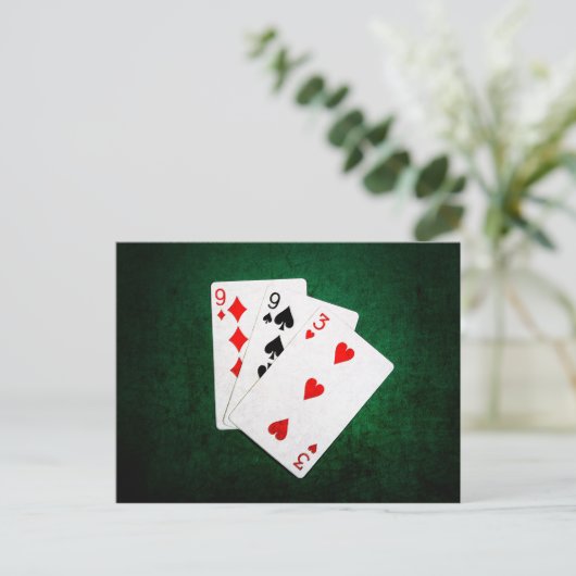 Blackjack 21-punt - Negen, Negen, Drie Briefkaart (Staand voorkant)