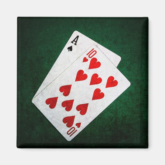 Blackjack 21 punten - Aas, Tien Magneet (Voorkant)
