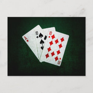Blackjack 21 punten - Aas, Tien, Tien Briefkaart