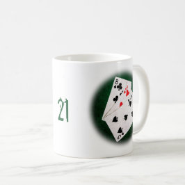 Blackjack 21 punten - acht, acht, vijf koffiemok