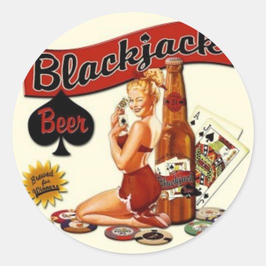 blackjack-bier ronde sticker (Voorkant)