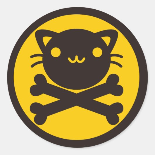 BlackJack (Cat) Ronde Sticker (Voorkant)