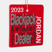 Blackjack Dealer Buitengewone Custom Keramisch Ornament (Rechts)