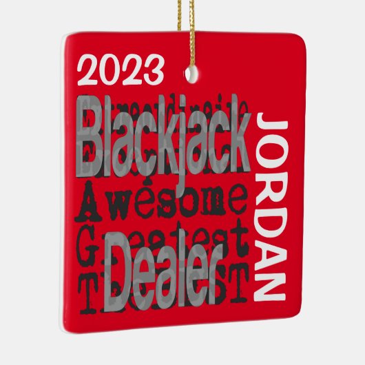 Blackjack Dealer Buitengewone Custom Keramisch Ornament (Rechts)