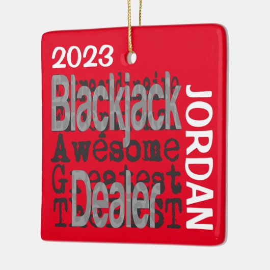 Blackjack Dealer Buitengewone Custom Keramisch Ornament (Links)