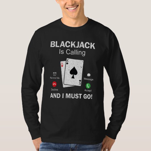 BlackJack Gambling 21 Blackjack T-shirt (Voorkant)