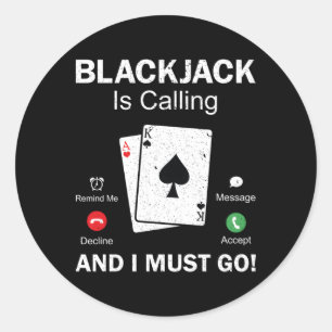Blackjack gokken 21 Blackjack Ronde Sticker