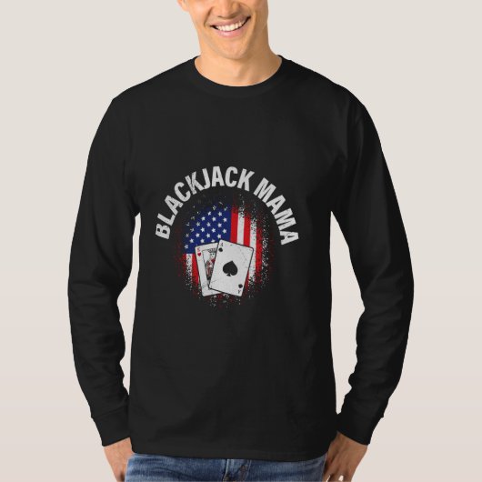 BLACKJACK MAMA Casino Kaart Speler Blackjack Vrouw T-shirt (Voorkant)