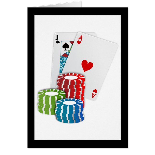 Blackjack met Poker Chips (Voorkant)
