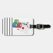 Blackjack met Poker Chips Bagagelabel (Voorkant horizontaal)